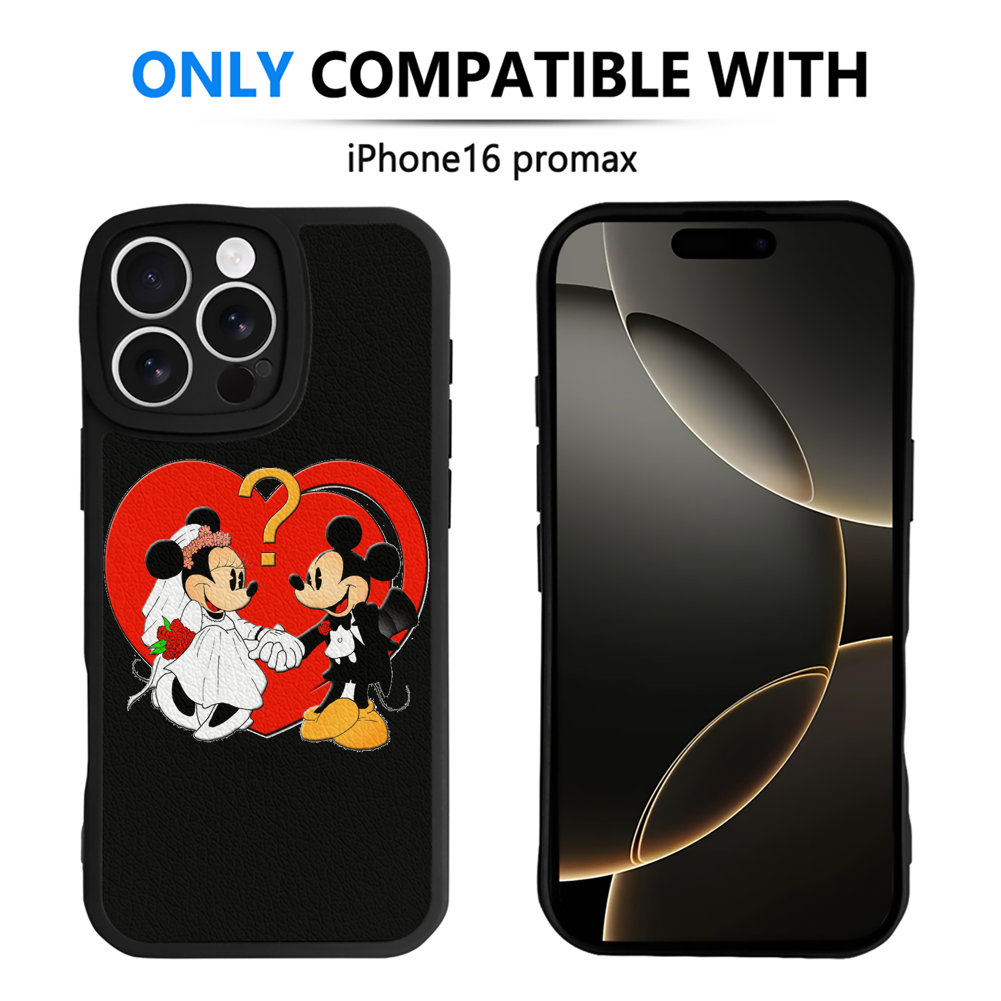 （画像用） ミッキーマウス Mickey Mouse 【iPhone 16シリーズ対応】シリコンスマホケース（レザー調） 材質：シリコン